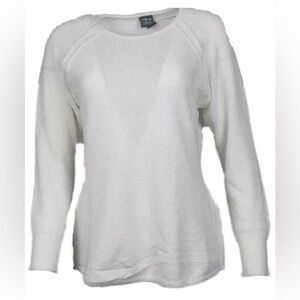 Page & Tuttle Raglan Crewneck ivory Long Sleeve Women Shirt Off-White Ribbed Med